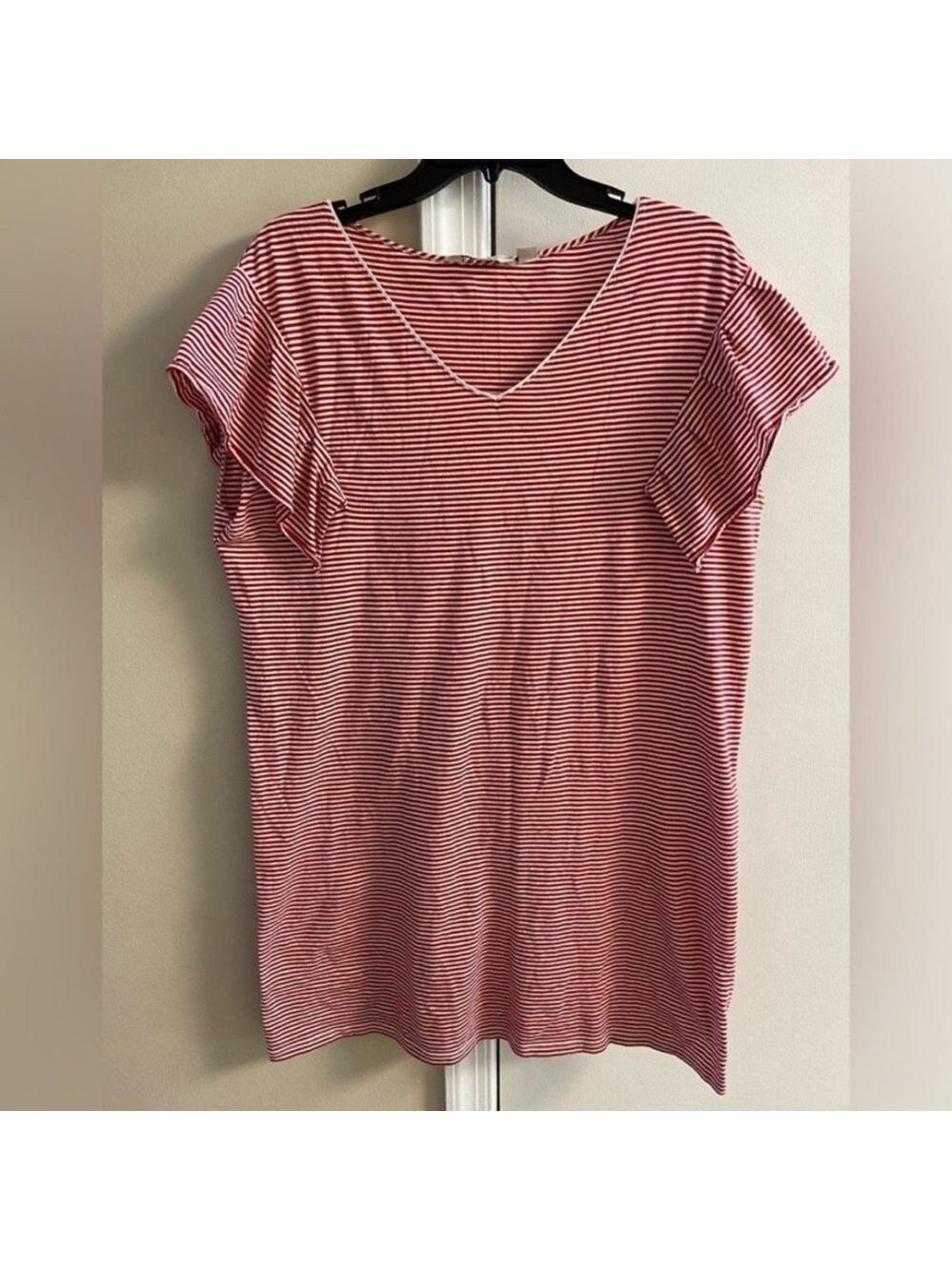 Vineyard Vines Red and White Striped Short Sleeve mini dress Medium